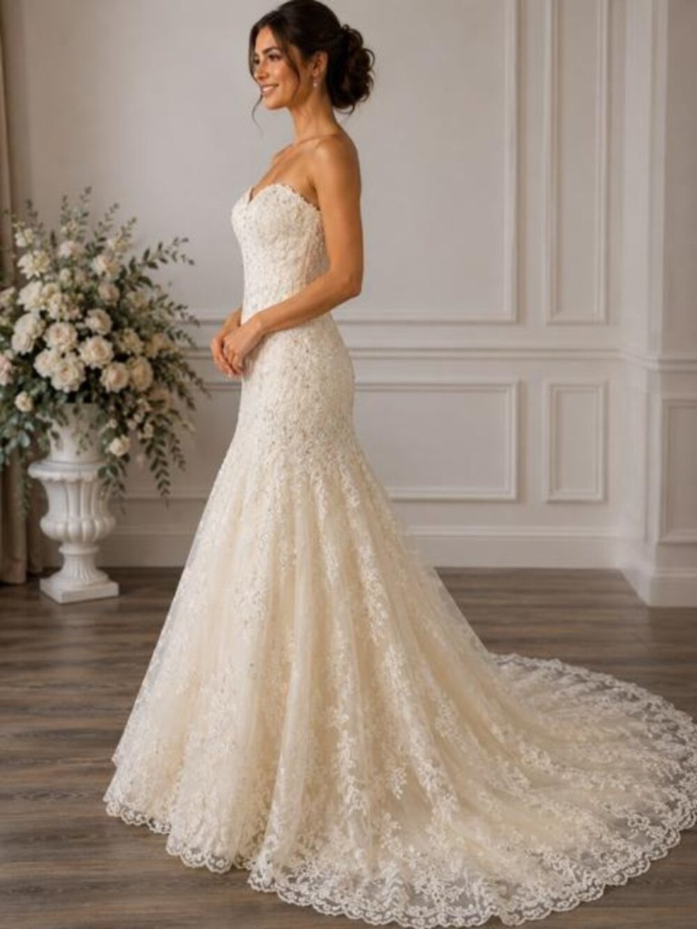 Essence Collection Ivory Strapless Embellished Wedding Gown